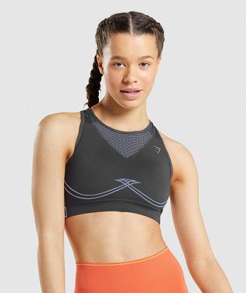 Gymshark Apex Seamless Ženske Sportski Grudnjak Crne Sive Boje Lavande Plave | HR 3318VRW